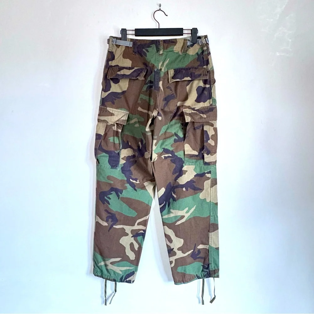 VTG Military Double Knee Combat Army Camouflage Cargo Pants Unisex Size 31 x 29